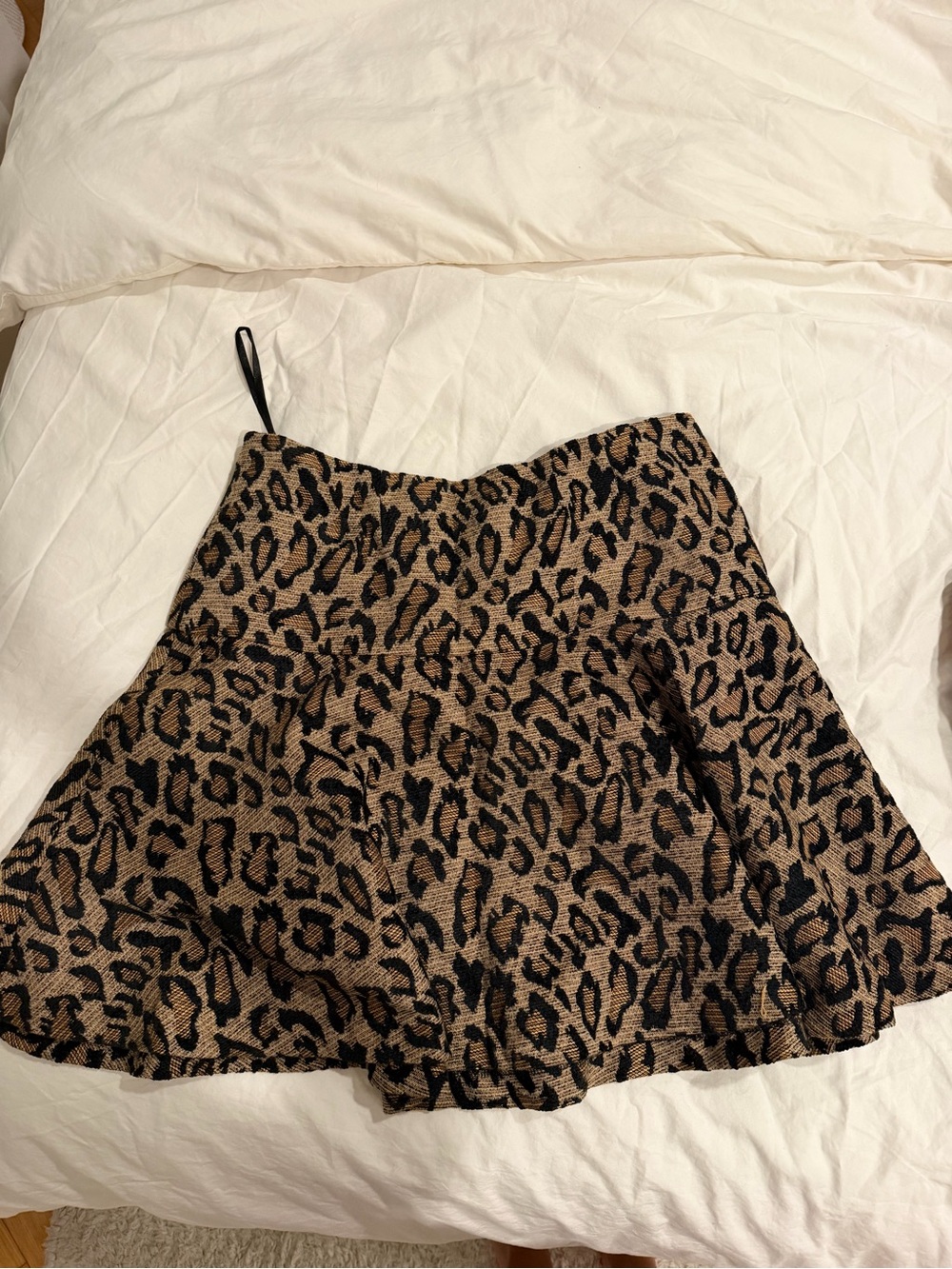 Free people vintage Leopard Print A-Line Mini Skirt - Black & Brown